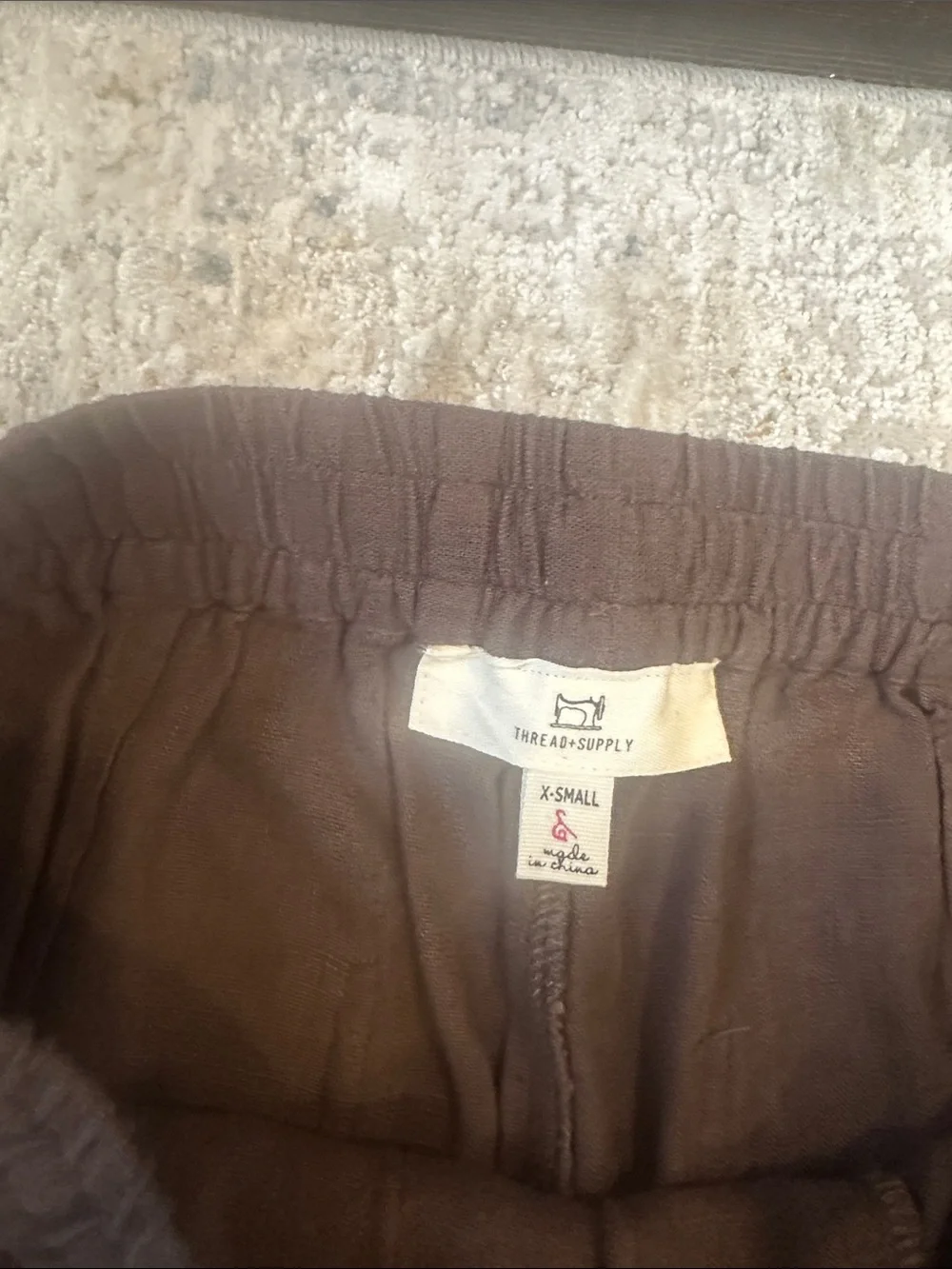 Wide-Leg Drawstring brown pants
